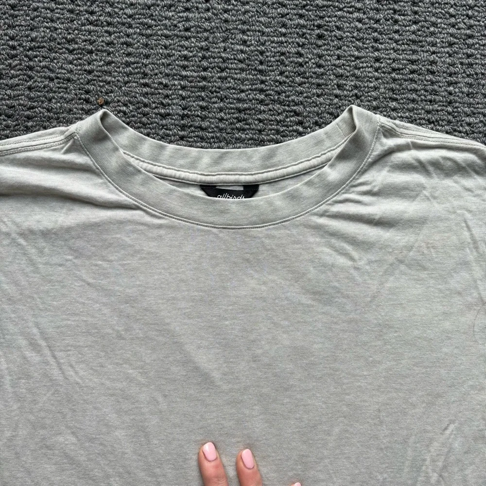 Allbirds TrinoXO Short Sleeve Tee Large Neutral Beige Boxy Soft Tee - Picture 6 of 11